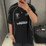 【現貨】巴黎 BLC 25SS x Lamborghini 聯名 車標刺繡logo 短袖T恤足球衣 黑色：圖片 6