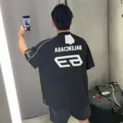 【現貨】巴黎 BLC 25SS x Lamborghini 聯名 車標刺繡logo 短袖T恤足球衣 黑色：圖片 7