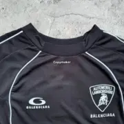 【現貨】巴黎 BLC 25SS x Lamborghini 聯名 車標刺繡logo 短袖T恤足球衣 黑色：圖片 11