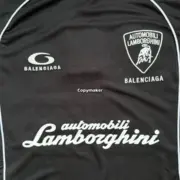 【現貨】巴黎 BLC 25SS x Lamborghini 聯名 車標刺繡logo 短袖T恤足球衣 黑色：圖片 12