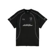 【現貨】巴黎 BLC 25SS x Lamborghini 聯名 車標刺繡logo 短袖T恤足球衣 黑色：圖片 3