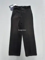 【預售】PRA 24FW 素色簡約 三角標小logo 水洗黑棕色 牛仔褲工裝褲長褲 絲光長絨棉：圖片 8