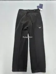 【預售】PRA 24FW 素色簡約 三角標小logo 水洗黑棕色 牛仔褲工裝褲長褲 絲光長絨棉：圖片 9