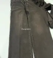 【預售】PRA 24FW 素色簡約 三角標小logo 水洗黑棕色 牛仔褲工裝褲長褲 絲光長絨棉：圖片 11