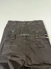 【預售】PRA 24FW 素色簡約 三角標小logo 水洗黑棕色 牛仔褲工裝褲長褲 絲光長絨棉：圖片 12