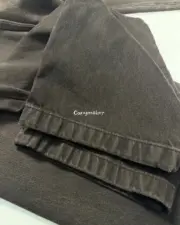 【預售】PRA 24FW 素色簡約 三角標小logo 水洗黑棕色 牛仔褲工裝褲長褲 絲光長絨棉：圖片 14