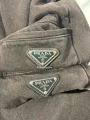 【預售】PRA 24FW 素色簡約 三角標小logo 水洗黑棕色 牛仔褲工裝褲長褲 絲光長絨棉：圖片 15