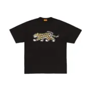 【預售】Human Made 26SS 韓國狎鷗亭洞開業限定 花豹動物印花 竹節棉 圓筒短袖T恤 黑/白：圖片 2