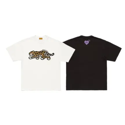 【預售】Human Made 26SS 韓國狎鷗亭洞開業限定 花豹動物印花 竹節棉 圓筒短袖T恤 黑/白