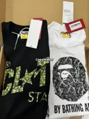 【預售】A bathing ape BAPE x CLOT 25SS 經典聯名 迷彩字母猿人荊棘印花 短袖T恤：圖片 6