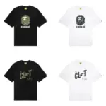 【預售】A bathing ape BAPE x CLOT 25SS 經典聯名 迷彩字母猿人荊棘印花 短袖T恤