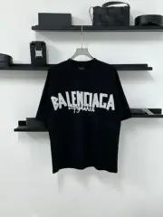 【現貨】巴黎 BLC 24SS 秀款 膠帶 繃帶logo 水洗做舊 破壞 短袖T恤 黑色：圖片 6