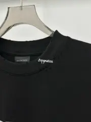 【現貨】巴黎 BLC 24SS 秀款 膠帶 繃帶logo 水洗做舊 破壞 短袖T恤 黑色：圖片 8