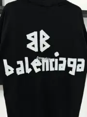 【現貨】巴黎 BLC 24SS 秀款 膠帶 繃帶logo 水洗做舊 破壞 短袖T恤 黑色：圖片 12