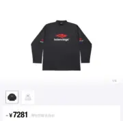 巴黎 BLC 23FW Soprty 3B 刺繡 雙面大LOGO 基本款 長袖T恤：圖片 4