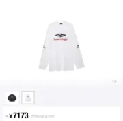 巴黎 BLC 23FW Soprty 3B 刺繡 雙面大LOGO 基本款 長袖T恤：圖片 5