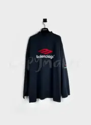 巴黎 BLC 23FW Soprty 3B 刺繡 雙面大LOGO 基本款 長袖T恤：圖片 6