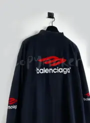 巴黎 BLC 23FW Soprty 3B 刺繡 雙面大LOGO 基本款 長袖T恤：圖片 10