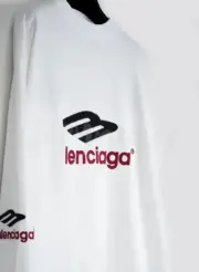 巴黎 BLC 23FW Soprty 3B 刺繡 雙面大LOGO 基本款 長袖T恤：圖片 15