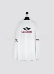 巴黎 BLC 23FW Soprty 3B 刺繡 雙面大LOGO 基本款 長袖T恤：圖片 16