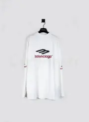 巴黎 BLC 23FW Soprty 3B 刺繡 雙面大LOGO 基本款 長袖T恤：圖片 17