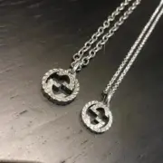 GUC 20SS Textured Interlocking G Pendant Necklace 經典雙G做舊 項鍊 吊墜：圖片 6