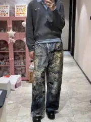 【現貨】Acne Studios 25SS 破洞撕裂錯覺噴墨baggy 3D印花 直筒牛仔褲長褲工裝褲 2023M：圖片 5