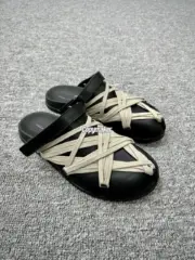【預售】Rick Owens RO Megalace 主線 交叉綁帶 頭層牛皮包頭鞋穆勒鞋懶人鞋休閒鞋拖鞋半拖：圖片 2