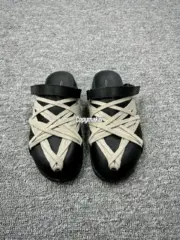 【預售】Rick Owens RO Megalace 主線 交叉綁帶 頭層牛皮包頭鞋穆勒鞋懶人鞋休閒鞋拖鞋半拖：圖片 3