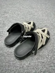 【預售】Rick Owens RO Megalace 主線 交叉綁帶 頭層牛皮包頭鞋穆勒鞋懶人鞋休閒鞋拖鞋半拖：圖片 4