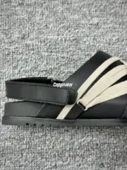 【預售】Rick Owens RO Megalace 主線 交叉綁帶 頭層牛皮包頭鞋穆勒鞋懶人鞋休閒鞋拖鞋半拖：圖片 8