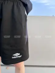 巴黎 BLC 23SS Sporty 3B拼色刺繡 重磅 拼接 運動短褲 休閒褲：圖片 4