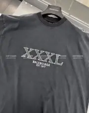 巴黎 BLC 22FW XXXL 水洗 蠟染 褪色 刺繡 短袖T恤 3XL：圖片 6