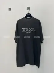 巴黎 BLC 22FW XXXL 水洗 蠟染 褪色 刺繡 短袖T恤 3XL：圖片 7