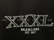 巴黎 BLC 22FW XXXL 水洗 蠟染 褪色 刺繡 短袖T恤 3XL：圖片 9