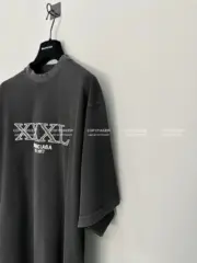 巴黎 BLC 22FW XXXL 水洗 蠟染 褪色 刺繡 短袖T恤 3XL：圖片 10