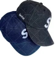 SUP 22SS Kevlar'™ Denim S Logo 6-Panel 棒球帽老帽帽子：圖片 7