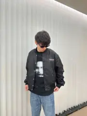 巴黎 BLC 23FW 可樂波浪經典logo 尼龍鋪棉 飛行夾克外套 廓型 MA-1：圖片 8