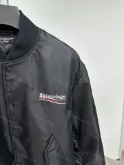 巴黎 BLC 23FW 可樂波浪經典logo 尼龍鋪棉 飛行夾克外套 廓型 MA-1：圖片 19