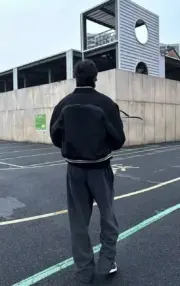 【現貨】巴黎 BLC 23FW Sporty B Baggy Sweatpants 雙鉤刺繡水洗 棉褲休閒褲長褲 水洗黑灰：圖片 12