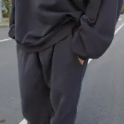 【現貨】巴黎 BLC 23FW Sporty B Baggy Sweatpants 雙鉤刺繡水洗 棉褲休閒褲長褲 水洗黑灰：圖片 4