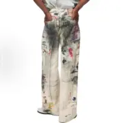 【預售】Acne Studios 25SS dirty 做舊塗鴉噴墨仿舊3D印花 牛仔褲工裝褲 1981M：圖片 3