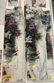 【預售】Acne Studios 25SS dirty 做舊塗鴉噴墨仿舊3D印花 牛仔褲工裝褲 1981M：圖片 10