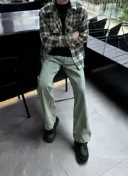 【現貨】Acne Studios 24SS 經典直筒微喇叭版型 水洗做舊竹節紋 2021M 直筒牛仔褲長褲工裝褲：圖片 3