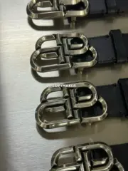 【現貨】【過驗】巴黎 BLC 24SS 經典鎖扣雙B字母logo 頭層牛皮 作舊 皮帶腰帶 115cm：圖片 9