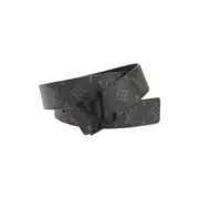 1V 21FW 經典老花  滿版Logo 黑色全黑黑魂 牛皮真皮皮帶 腰帶 M0449U：圖片 3