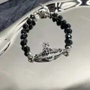 【現貨】Viv1enne Westwood Messaline 黑瑪瑙星球浮雕 土星手鍊手環：圖片 4
