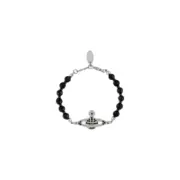 【現貨】Viv1enne Westwood Messaline 黑瑪瑙星球浮雕 土星手鍊手環：圖片 2