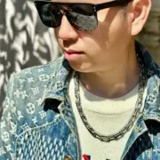 1V 19FW Monofram Chain Links 經典logo 竹節古巴項鍊 吊墜 銀色 白銅：圖片 3