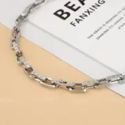 1V 19FW Monofram Chain Links 經典logo 竹節古巴項鍊 吊墜 銀色 白銅：圖片 5